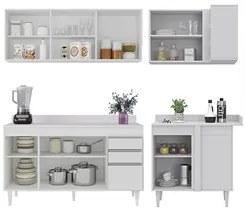 Armário de Cozinha Modulado de Canto Esquerdo 4 Peças CP50 Balcão com