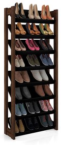Sapateira Estante Decorativa para Quarto AZ1006 MDP Preto/Nogal G69 - Gran Belo