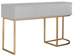 Aparador Miami 1 Gaveta L140CM - Branco c/ Detalhes Dourado Soleil