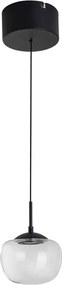 Pendente Led Vidro Ferro Preto Fosco 5W 3000K Soft