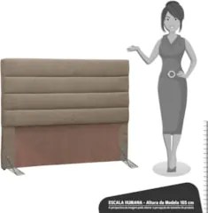 Cabeceira Casal 140cm Greta Linho Areia Z51 - Mpozenato