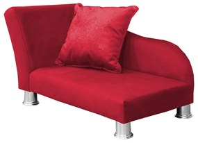 Divã Cama Pet Luxo para Cães E Gatos Elegante Confortável Suede Vermelho