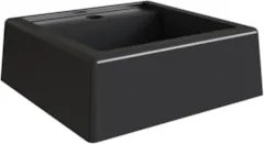 Gabinete Banheiro Suspenso 80cm Cuba Quadrada Ripy Mel/Preto Z54 - Mpo