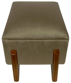 Banquinho Acolchoado Evo Retangular Peach Veludo em Várias Cores - Caqui