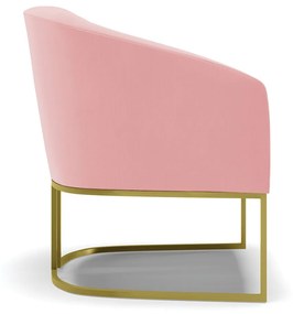 Poltrona Decorativa Industrial Dourado kit 2 Stella Suede D03 - D'Rossi - Rose