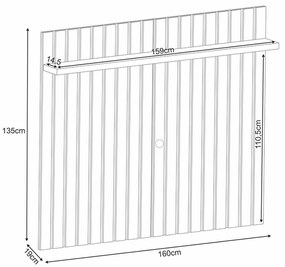 Painel Suspenso Decorativo Link 1.6 Ripado Cinamomo G26 - HB Móveis