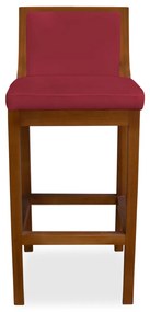 Banqueta Decorativa Josi Veludo Vermelho