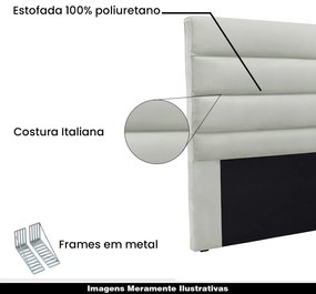 Cabeceira Decorativa Queen Size 1,60M Guess Veludo Prata G63 - Gran Belo
