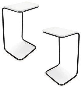 KIT 02 MESAS LATERAL TAMPO BRANCO MULTI