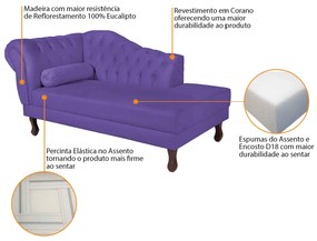 Recamier Diana 140cm Lado Direito Corano Roxo - ADJ Decor