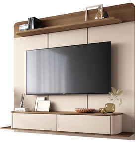 Home Painel Galax Suspenso para TV até 70 Polegadas Off White/Castanho G26 - Hb Móveis