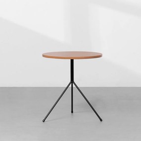 Mesa Lateral Daily Mad Redonda Preto com Amêndoa - Mesa Lateral Daily Mad Redonda 50cmx45cm – Preto com Amêndoa