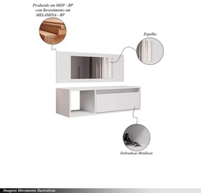 Penteadeira Camarim Potaro com Nicho Decorativo Branco G96 - Gran Belo