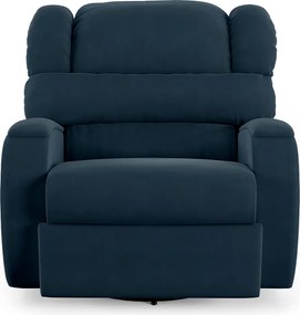 Poltrona do Papai Sala de Cinema Reclinável Kylie Glider Manual Giratória Veludo Azul G23