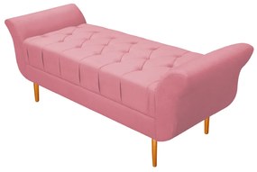 Recamier Estofado Ari 160 cm Queen Size Suede Rosa Bebê - ADJ Decor