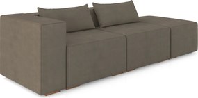 Sofá Versátil Sala de Estar Atlanta 298cm Modulado Veludo Marrom G52 - Gran Belo