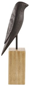 Enfeite Decorativo "Pássaro" em Poliresina Preto 34x7 cm - D'Rossi