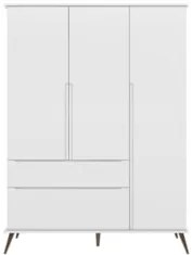 Guarda Roupa Infantil 100% MDF 3 Portas Pés Retrô Mel Z39 Branco - Mpo