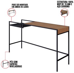 Aparador New 140 cm Hanover e Preto A05 - D'Rossi
