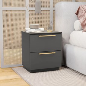 Mesa Cabeceira Quarto 50cm com 2 Gavetas Magna Alasca V01 - D'Rossi