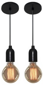 Kit/2 Lustre Pendente Luminária Md-4149 Suporte Para Lâmpada / Não Inclusa - Bivolt