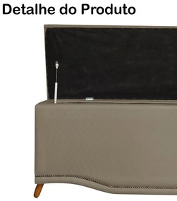 Calçadeira Baú Casal 140cm Greta Pés Palito Suede Capuccino - Sheep Estofados