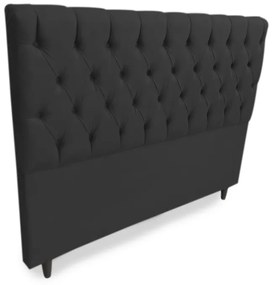 Cabeceira com Calçadeira Baú Solteiro 100cm Nicole Suede Preto - Sheep Estofados - Preto