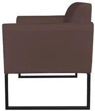 Poltrona Decorativa Base Industrial Preto Maressa S06 Suede Marrom - I