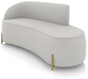 Sofá 3 Lugares Orgânico 180cm Pé Dourado Morgan Veludo D03 - D'Rossi - Cinza