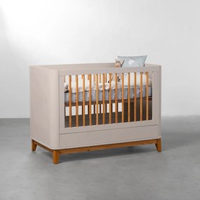 Berço Mini Cama Boom Plus 2 em 1 Square - Areia Fosco - Berço Mini Cama Boom Plus Square - Areia Fosco