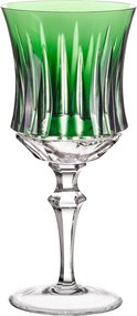 Taça de Cristal Lapidado Artesanal p/ Água - Verde Escuro - 66 Verde Escuro - 66