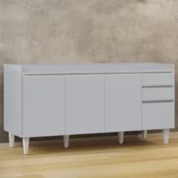 Balcão de Cozinha Para Pia 160cm Sem Tampo Arkansas Cinza Claro - Lumi