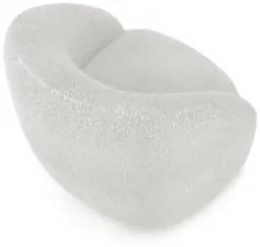 Poltrona Decorativa Orgânica Giratória Kit 2 Lya Z32 Boucle Branco - M