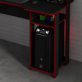 Mesa Gamer Escrivaninha Tecno nicho Preto Vermelho