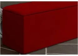 Calçadeira Baú Casal 140cm Paris Veludo Vermelho - JS Móveis