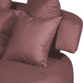 Sofá Chaise Eva Redondo 02 Lugares Suede Rosê