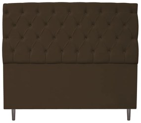 Cabeceira Estofada Liverpool 140 cm Casal Suede Marrom - ADJ Decor