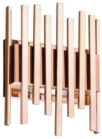 Arandela Flat Com Filetes 07X23X25Cm Metal 02Xg9 - Old Artisan Ar-5153 (Branco / Dourado Brilho)