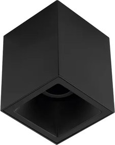 Plafon Sobrepor Aluminio 10Cm Square - PRETO