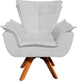 Poltrona Sala de Estar Giratória MM30 Kit 2 Opalla Suede - Branco