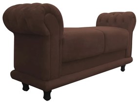 Recamier Barcelona Namoradeira Calçadeira Suede D'Rossi - Marrom