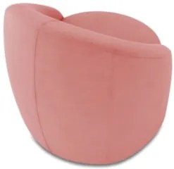 Poltrona Sala Giratória Redonda 91cm Steve Suede Rosê I01  - Mpozenato
