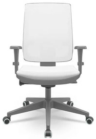 Cadeira Brizza Diretor Grafite Tela Branca Assento Aero Branco com Autocompensador e Base em Alumínio - 65756 Sun House