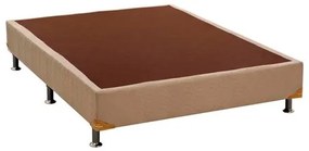 Base de Cama Box Camurca Bege Viuva 128 cm (LARG) Baixa - 42881 Sun House