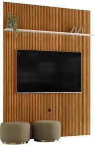 Painel Decorativo 245cm Sanson Frisado MDP até 65 Cinamomo/OffWhite G97 - Gran Belo