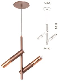 Pendente Vertical Tubinho Articulado 20X10X31Cm Metal 02Xg9 | Old Arti... (COBRE FOSCO / COBRE BRILHO)