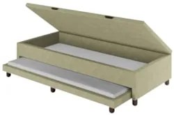 Bicama Box Baú Solteirão 96x203cm Samy S05 Veludo Bege - Mpozenato