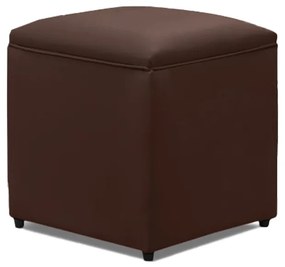 Puff Decorativo Quadrado para Sala Lígia Sintético E03 - D'Rossi - Marrom