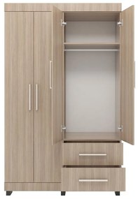 Roupeiro Guarda Roupa Alto 4 Portas 2 Gavetas Marrom Montana