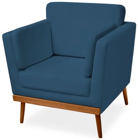Poltrona Decorativa Siena Veludo Azul Marinho